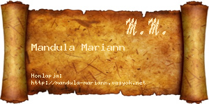 Mandula Mariann névjegykártya