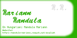 mariann mandula business card